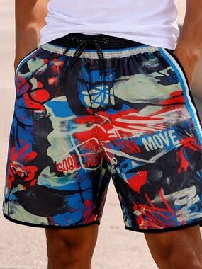 Nike Dri-FIT Graphic Athletic Shorts Mens Size L Multicolor Streetwear